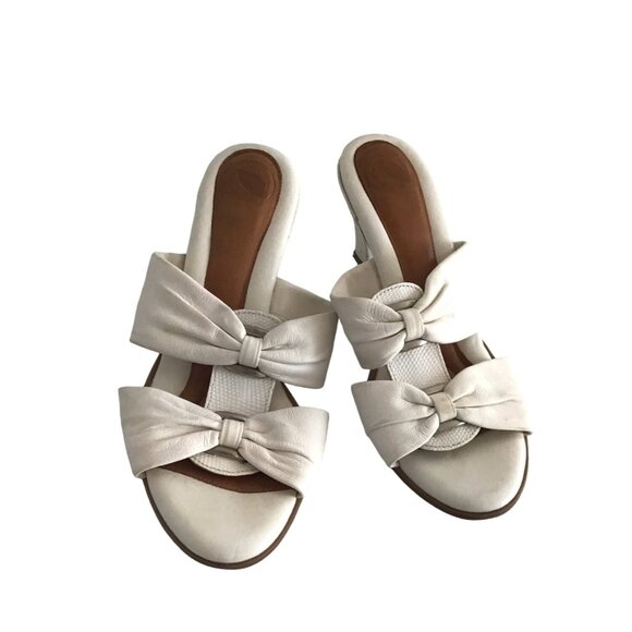 NURCARE- WOMENS WHITE SLIP-ON HEEL SANDALS SIZE 7 - Picture 3 of 8